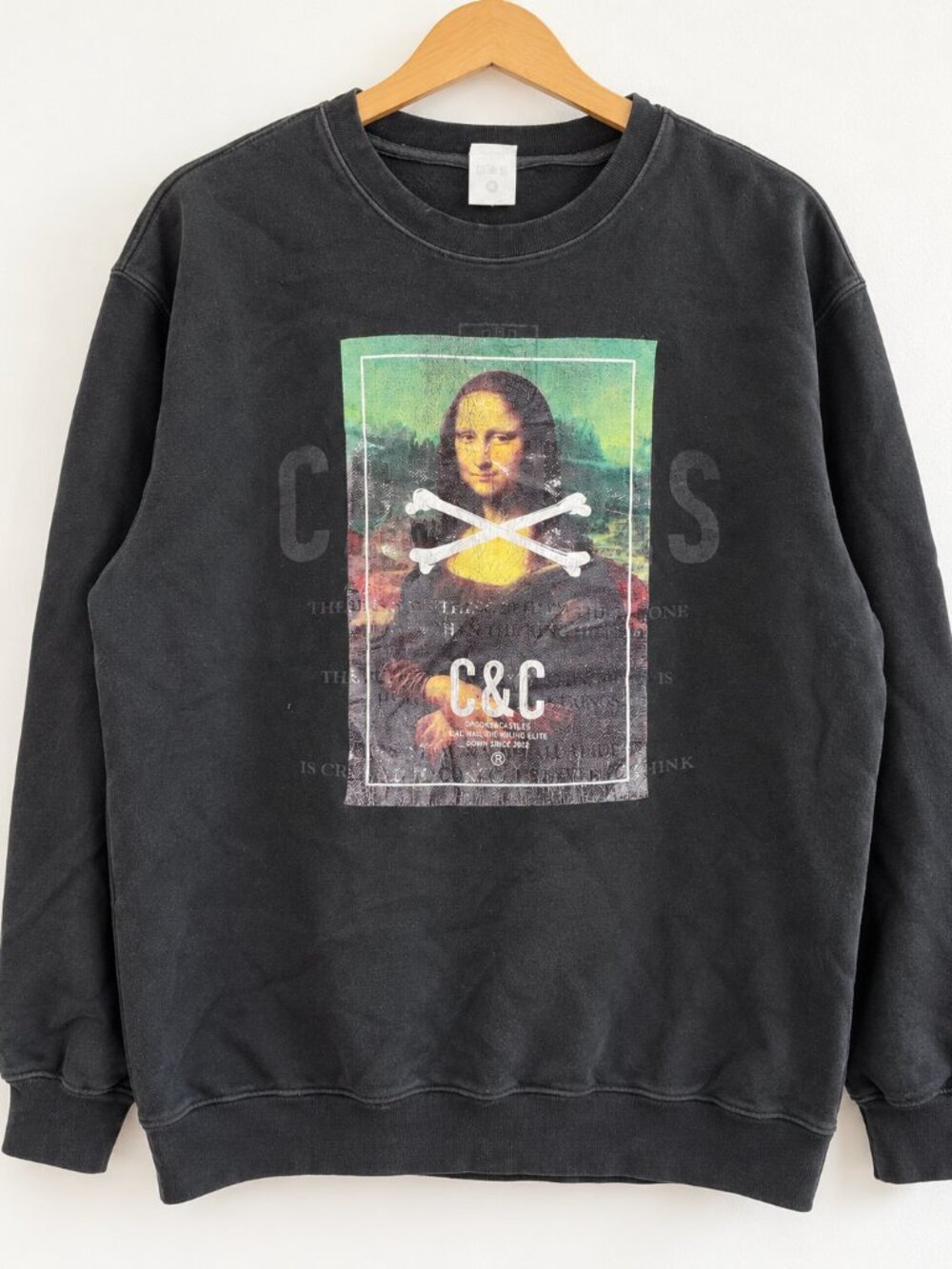 Crooks & Castles Mona Lisa Graphic Crewneck Sweatshirt Men’s XXL Black